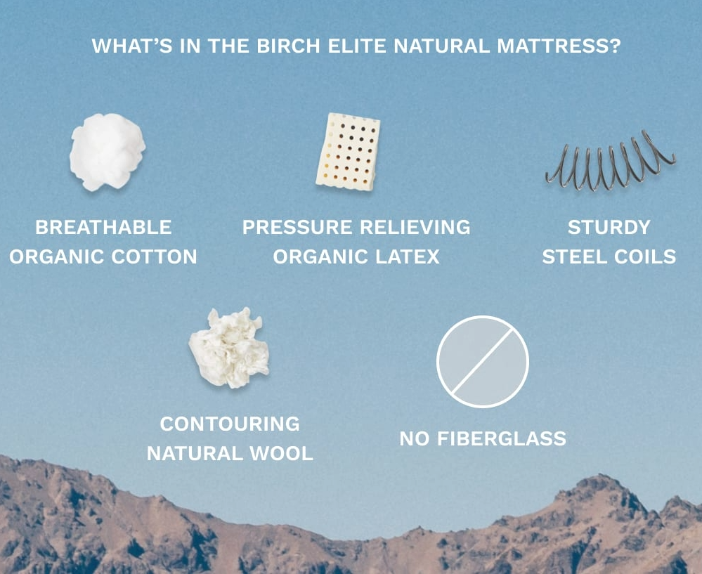 Birch Elite Hybrid Natural Mattress - QUEEN FLOOR SAMPLE MATTRESS ONLY - REG. PRICE $3749 - SALE PRICE - $1124